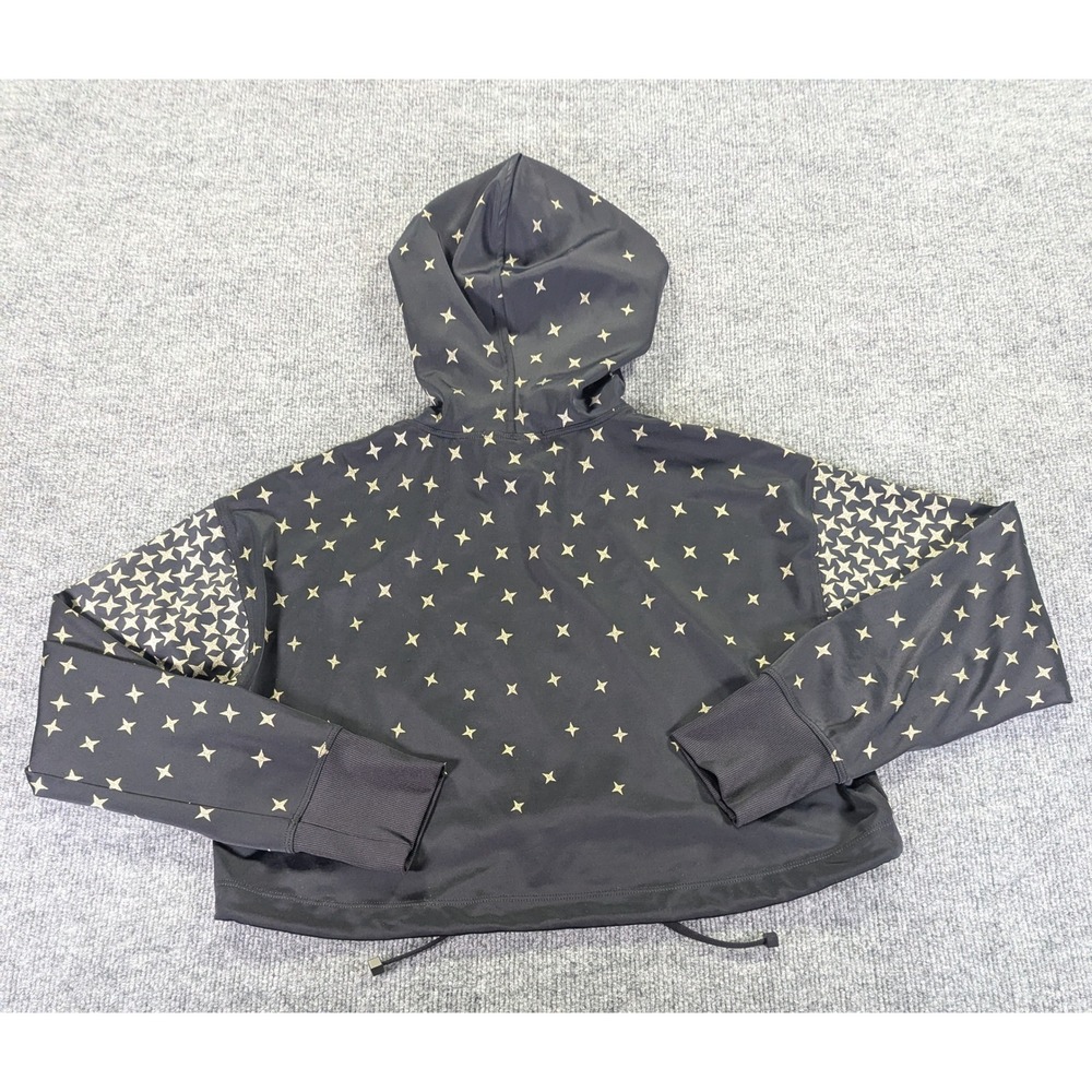 Koral Clover Impression Sweatshirt Black Gold Star Constellation Crop Hoodie S - Picture 8 of 8